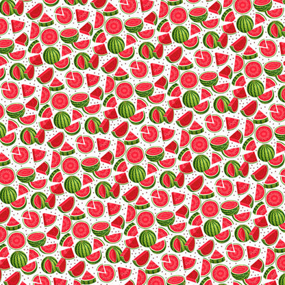 Pattern of watermelon slices on a white background