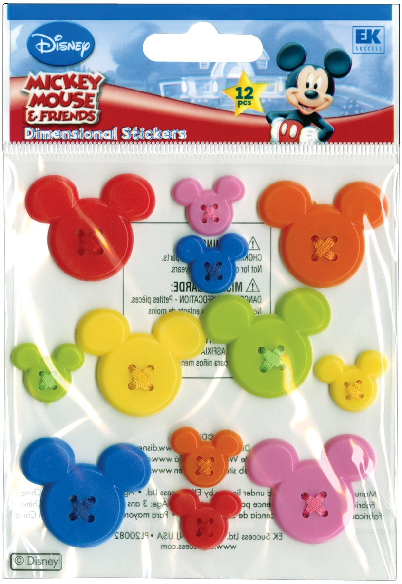 Disney Ek Success MICKEY ICON Buttons Stickers 12pc