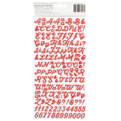 American Crafts Thickers Flags &amp; Frills Foam Cardstock Letter Stickers