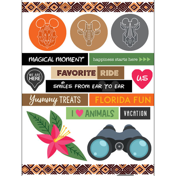 Magical WILD SAFARI Stickers 24pc