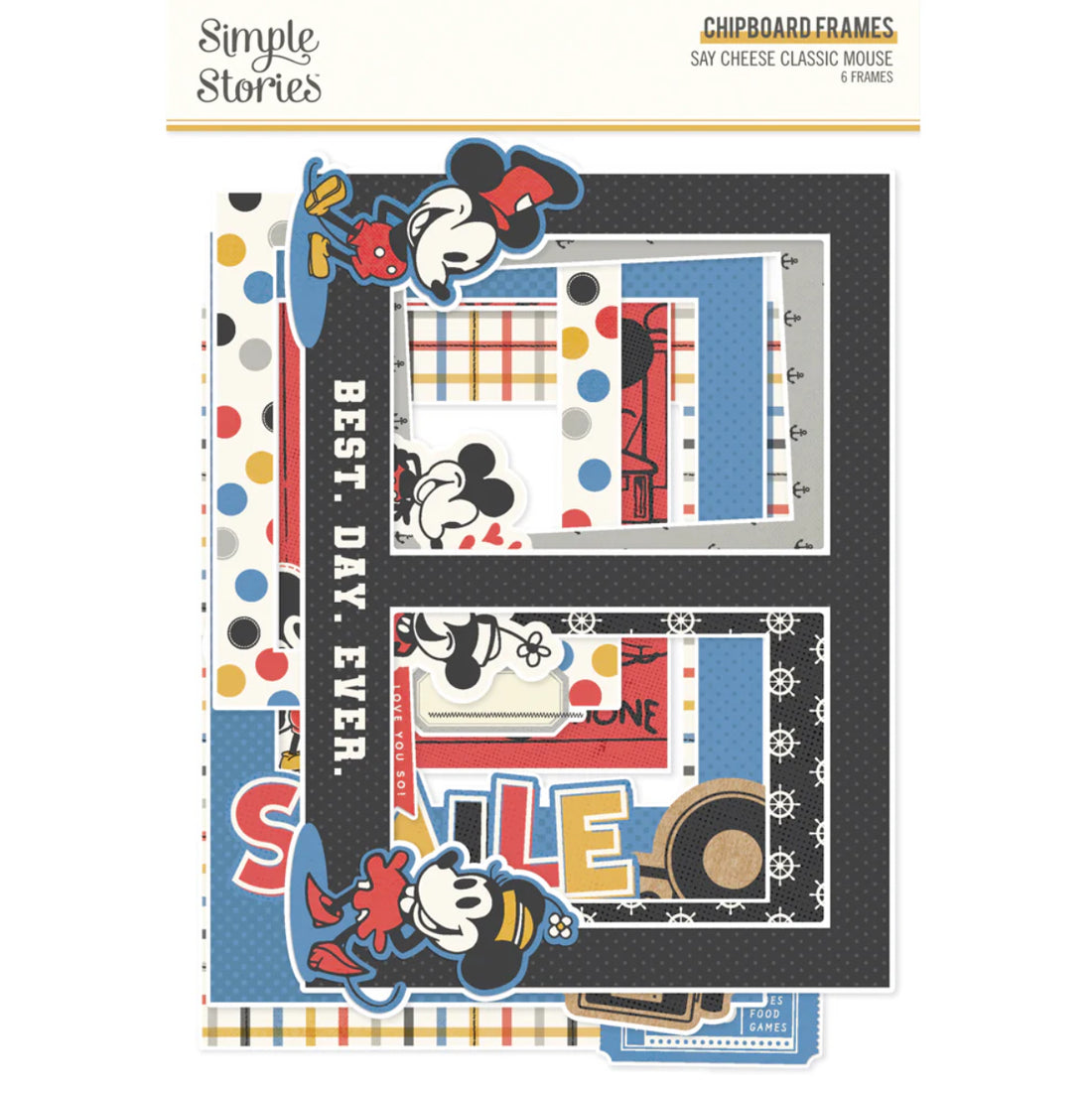 Simple Stories SAY CHEESE CLASSIC MOUSE Chipboard Frames 6pc