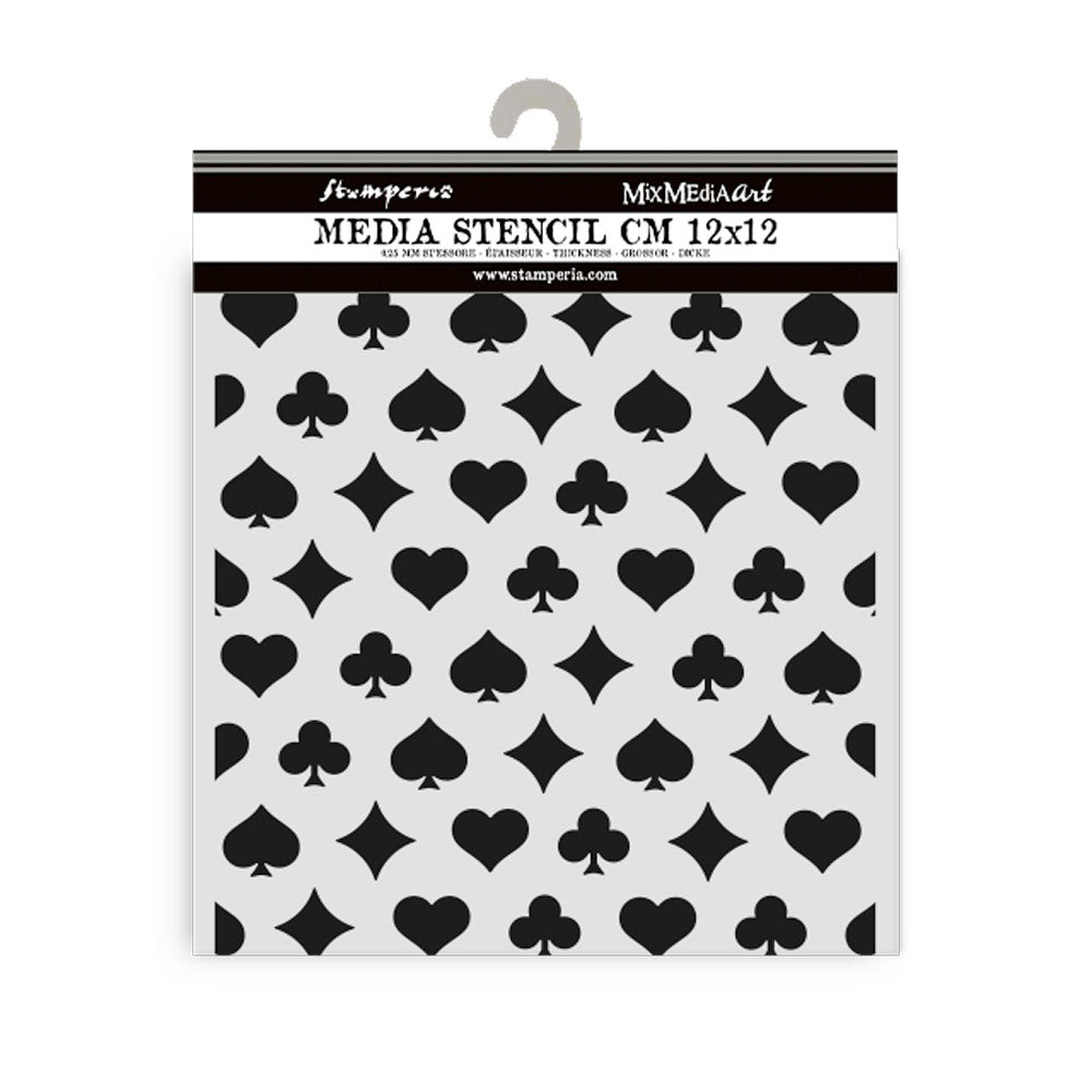 Stamperia Alice In Christmas POKER CARDS Mix Media Stencil