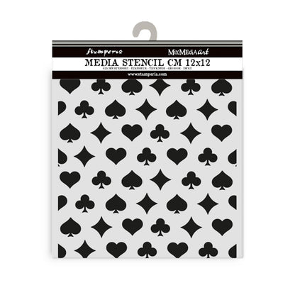Stamperia Alice In Christmas POKER CARDS Mix Media Stencil
