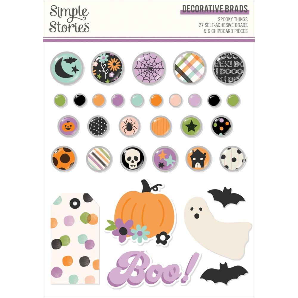 Simple Stories SPOOKY THINGS DECORATIVE BRADS Stickers