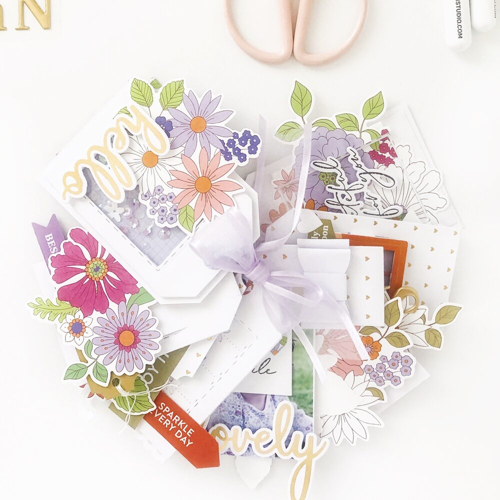 Pinkfresh Studio SHAKER BAG BOOK Crafting Dies 9pc