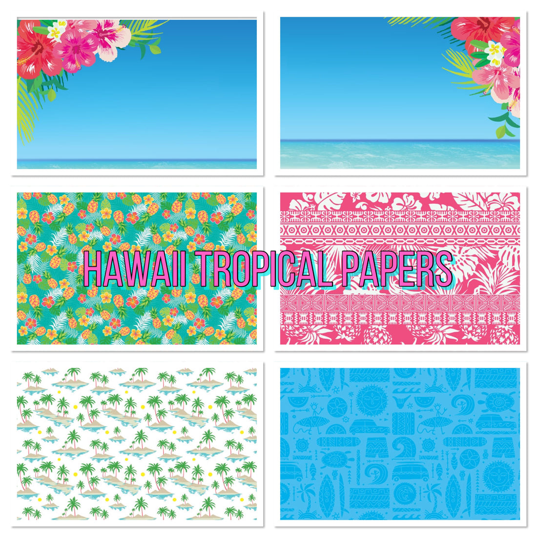 Scrapbook Customs HAWAII 12X12 Tropical Scrapbook Paper Pack