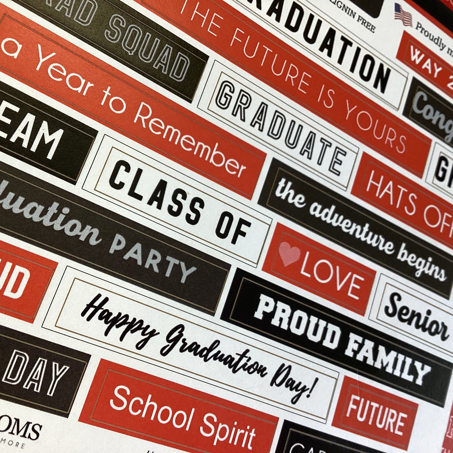 Grad Sticker HATS OFF GRADUATION Wordbits Stickers 25pc