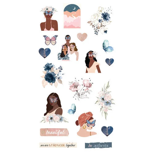Prima INDIGO PUFFY Stickers Black Women 20pc