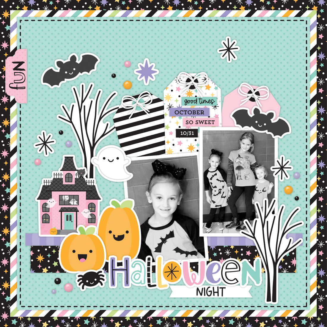 Doodlebug Sweet &amp; Spooky CHIT CHAT DIECUTS 6&quot;X6 Pack 85pc