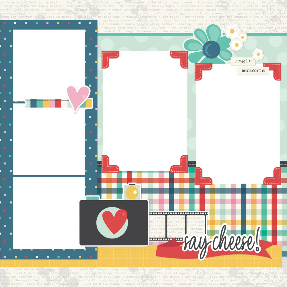 Simple Stories Simple Pages SAY CHEESE HAPPIEST PLACE Page Kit