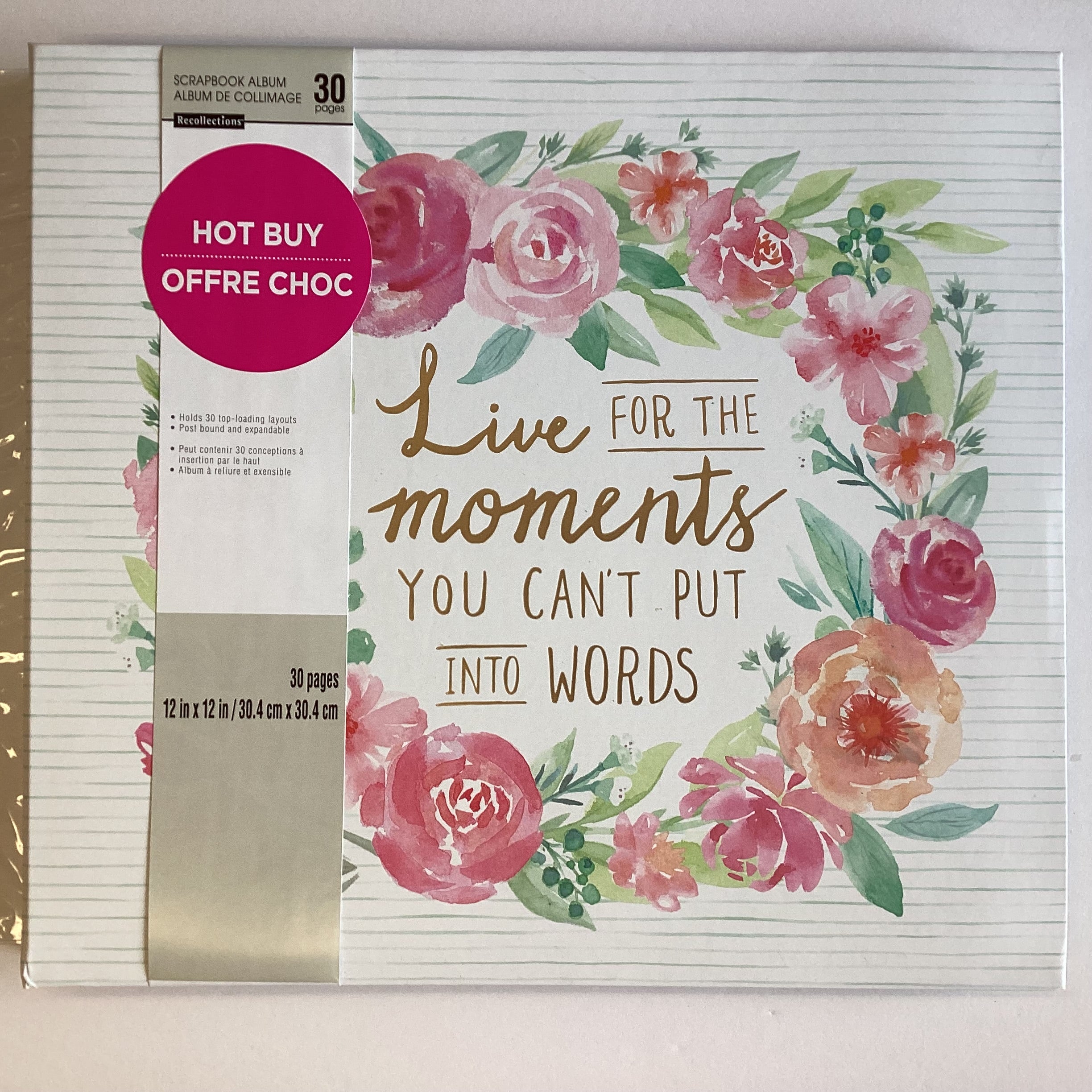 Recollections LIVE FOR THE MOMENTS 12&quot;X12&quot; Scrapbook Album