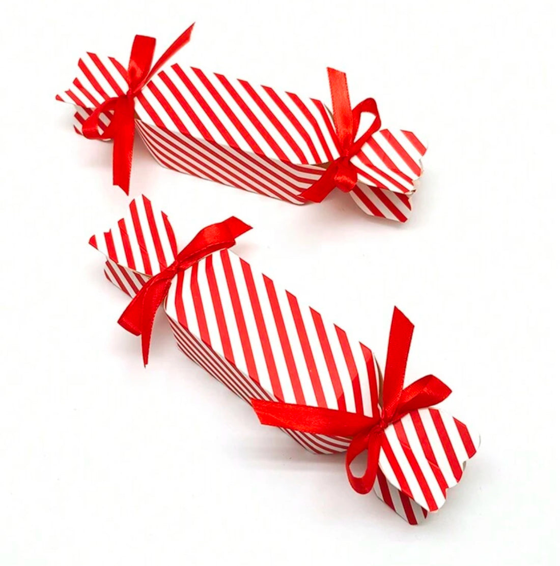 Scrapbooksrus CANDY BOX Christmas Red Stripe Favor