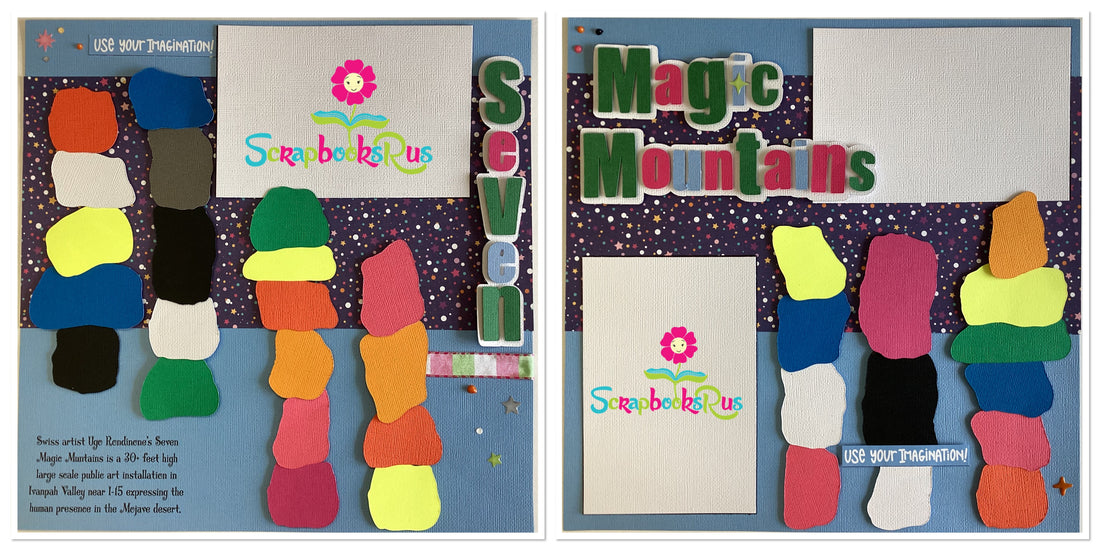 Scrapbooksrus SEVEN MAGIC MOUNTAINS Scrapbook (2) Page Kit