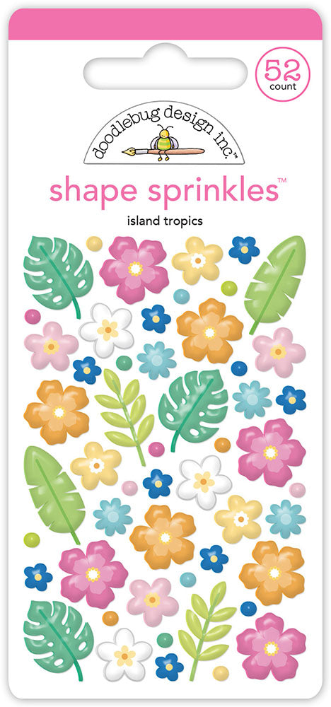 Doodlebug ISLAND TROPICS Shape Sprinkles 52pc