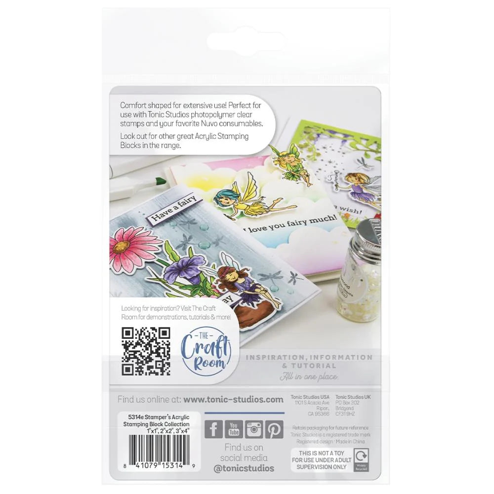 Tonic Studios CRAFTER’S ACRYLIC Stamping Block Collection 3pc