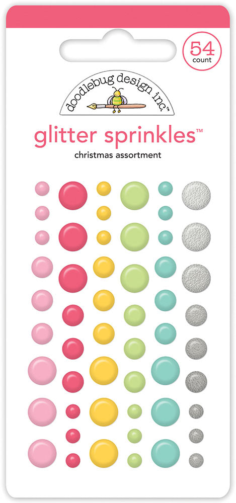 Doodlebug CHRISTMAS ASSORTMENT Glitter Sprinkles 54pc