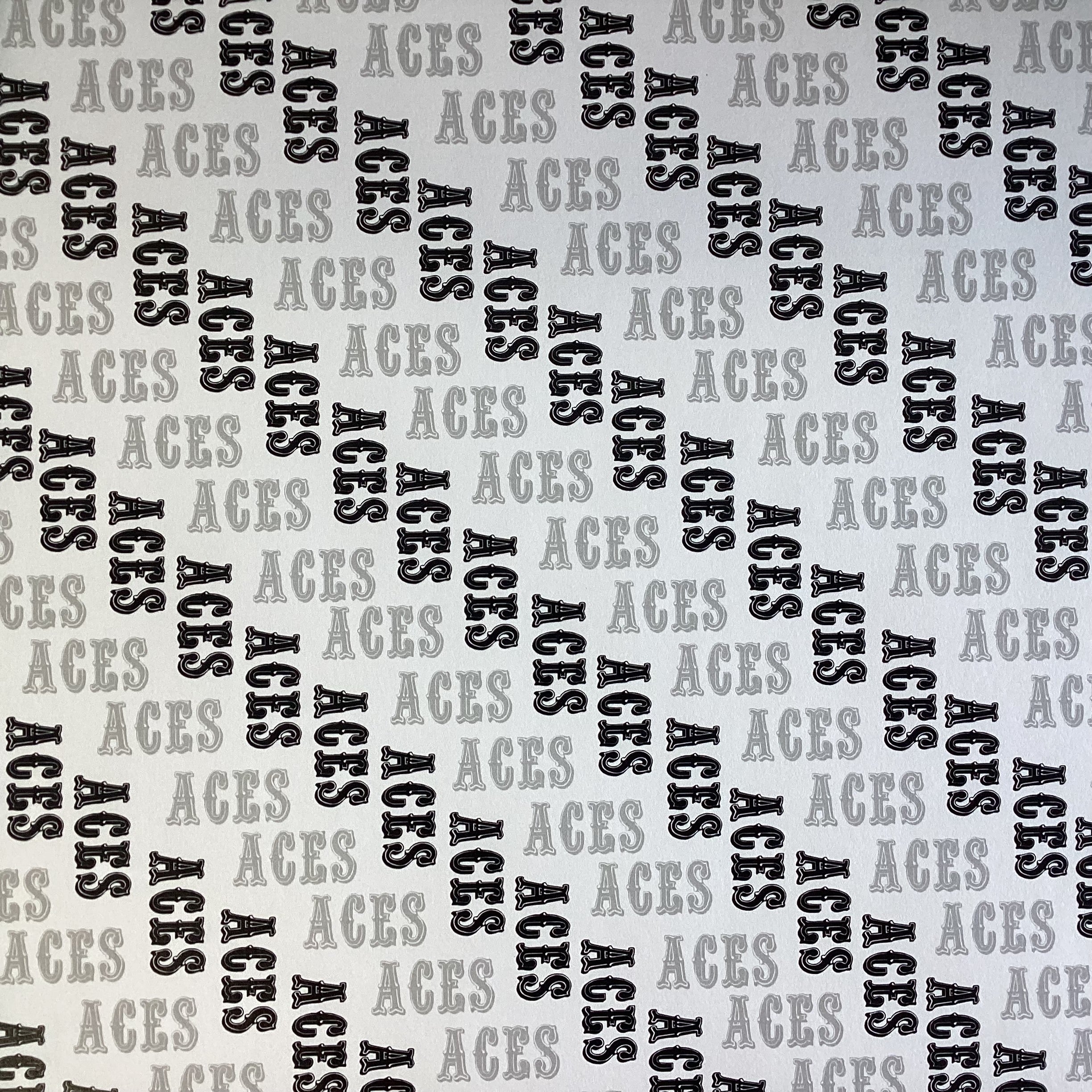 Initial Scramble ACES BLACK GRAY 12X12 Scrapbook Paper