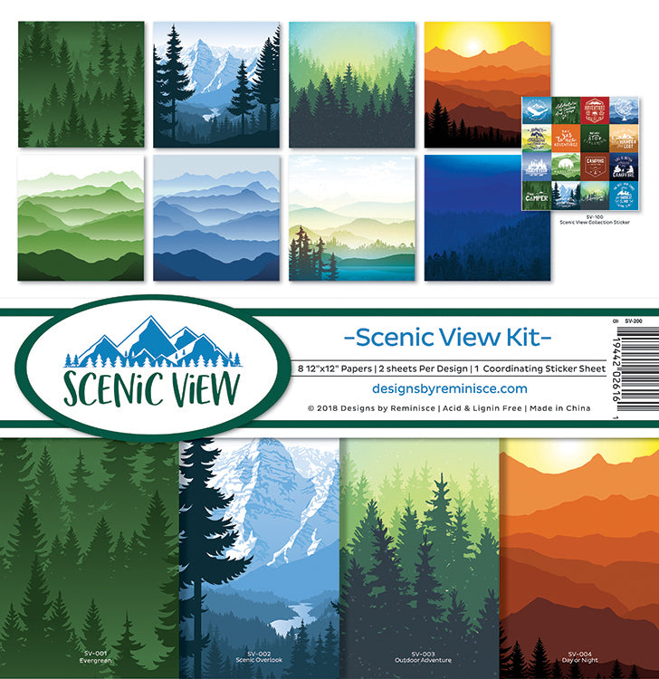 Reminisce SCENIC VIEW 12&quot;X12&quot; Scrapbook Kit 11pc