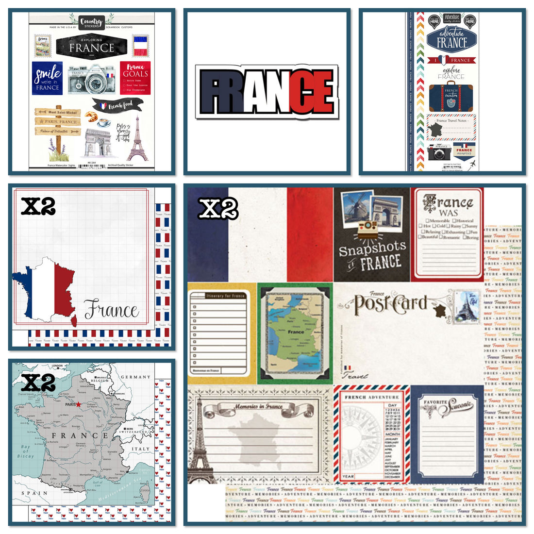 Scrapbooksrus FRANCE ADVENTURE 12”X12” Scrapbook Kit