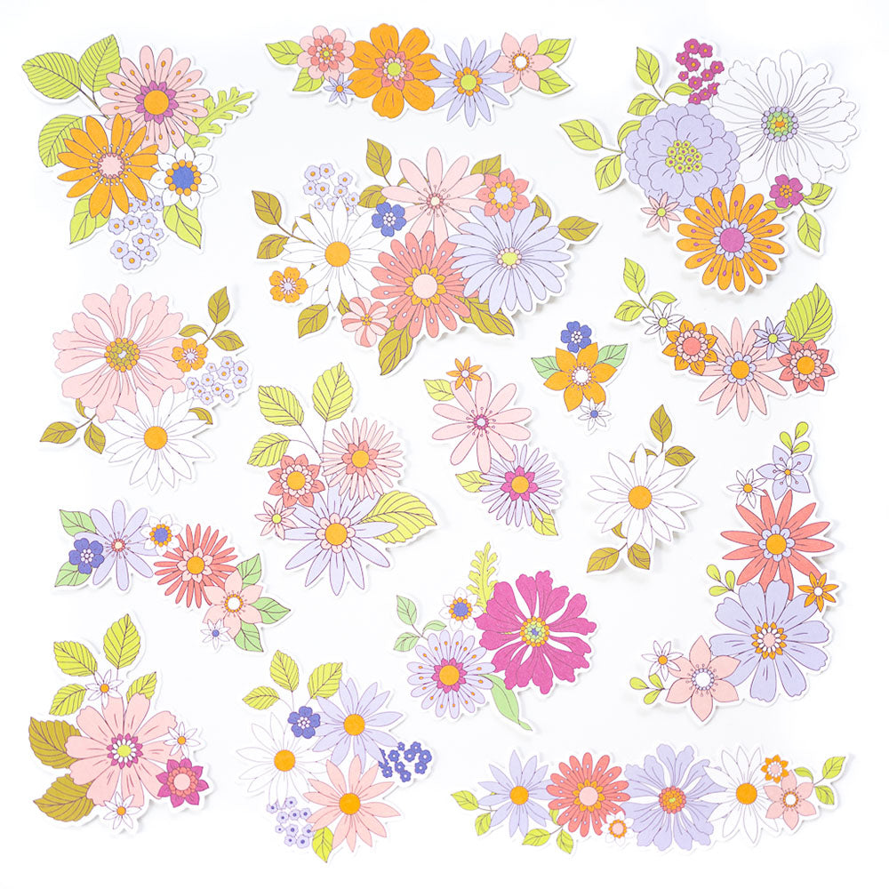 Pinkfresh Studio FANCY FLORAL EPHEMERA 16pc