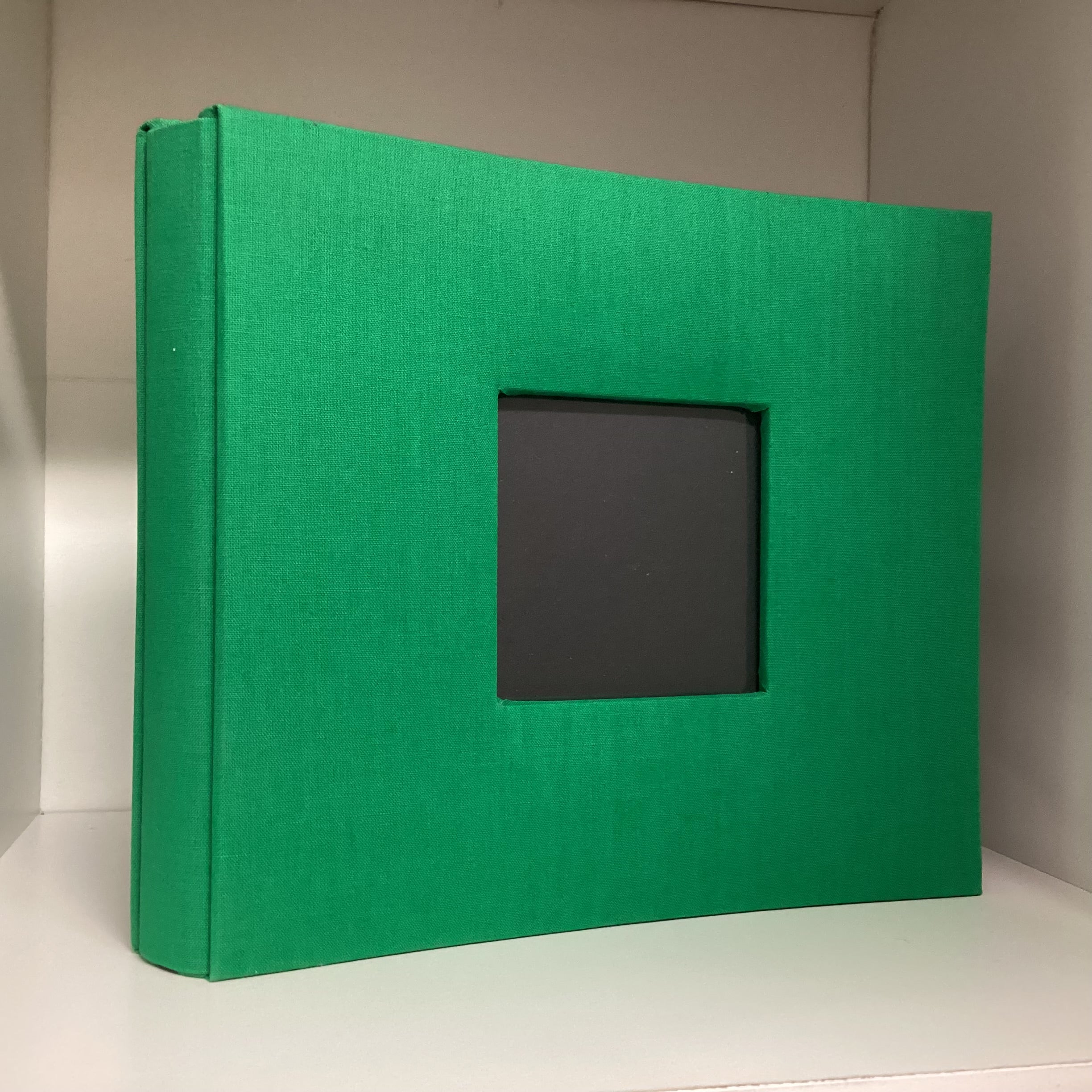 Postbound Album GREEN FABRIC Frame 8&quot;X8&quot; Scrapbook Memory