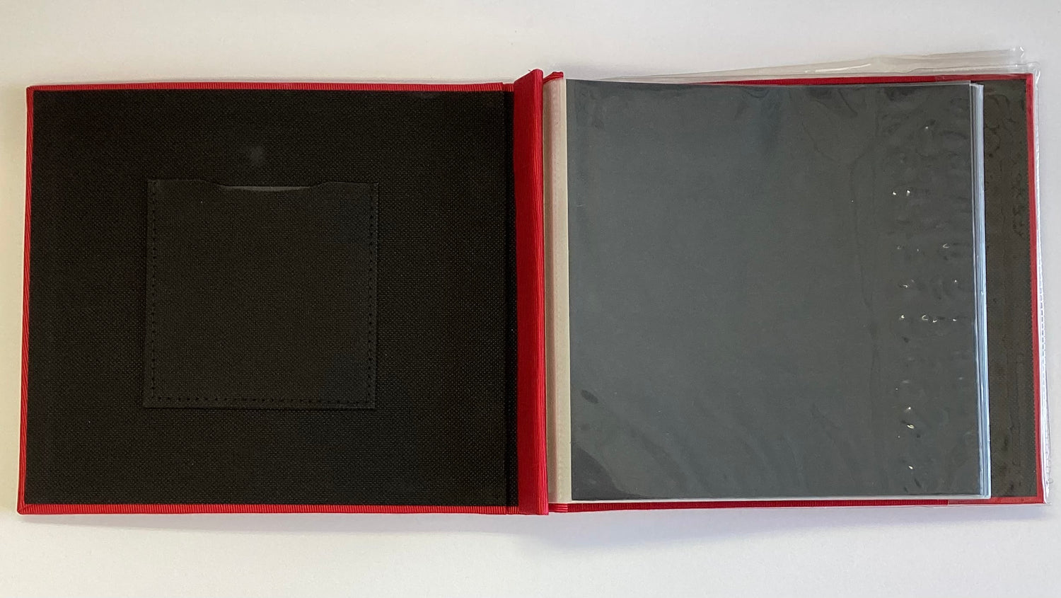 Postbound Album RED FABRIC Frame 8&quot;X8&quot; Scrapbook Memory