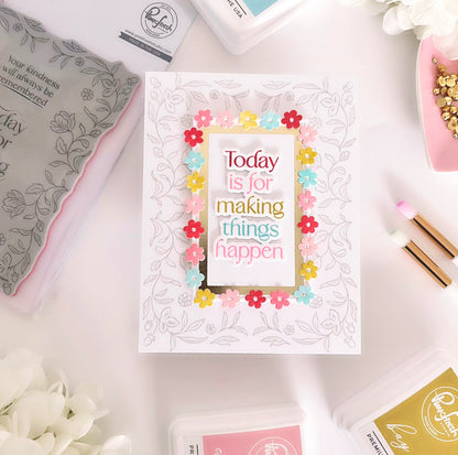 Pinkfresh Studio MAKING THINGS HAPPEN Stamp Stencel &amp; Die Set 9pc