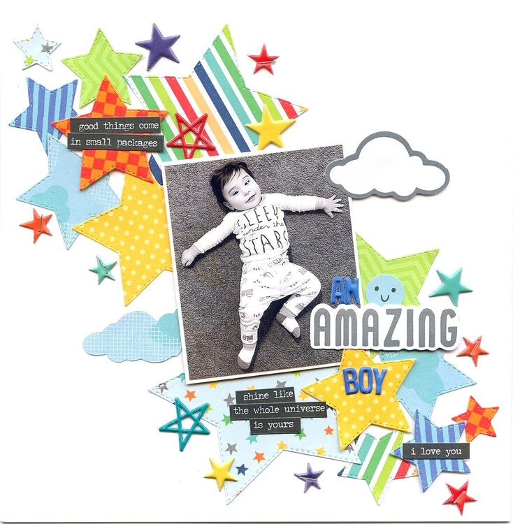 Pebbles COOL BOY 12”X12” Paper Pad 24 Sheets