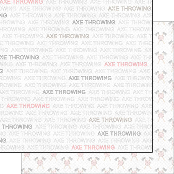 AXE THROWING ADDICT 12X12 Scrapbook Paper Sheet