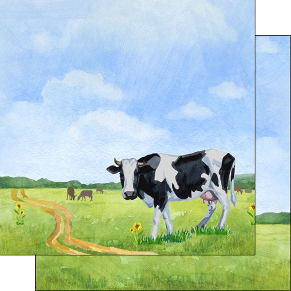 Scrapbook Customs COW DS Watercolor 12&quot;X12&quot; Scrapbook Paper
