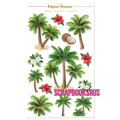 Paper House PALM TREES 3D Stickers 15pc