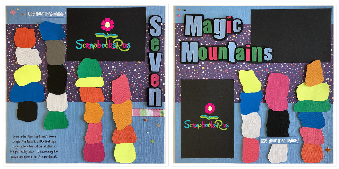 Scrapbooksrus SEVEN MAGIC MOUNTAINS Scrapbook (2) Page Kit