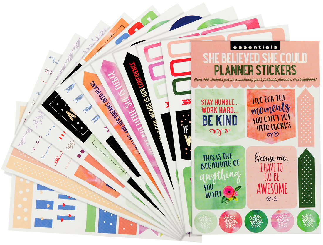 Peter Pauper Planner Stickers SHE BELIEVED SHE COULD Essentials