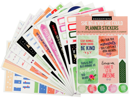 Peter Pauper Planner Stickers SHE BELIEVED SHE COULD Essentials