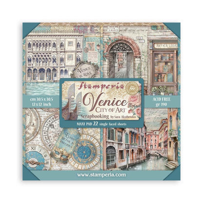 Stamperia VENICE CITY OF ART MAXI PAD 12&quot;X12&quot; Scrapbook Paper Pack