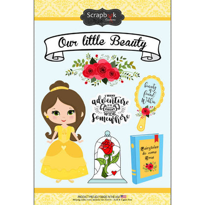 Scrapbook Customs YELLOW PRINCESS Sticker 7pc Scrapbooksrus 