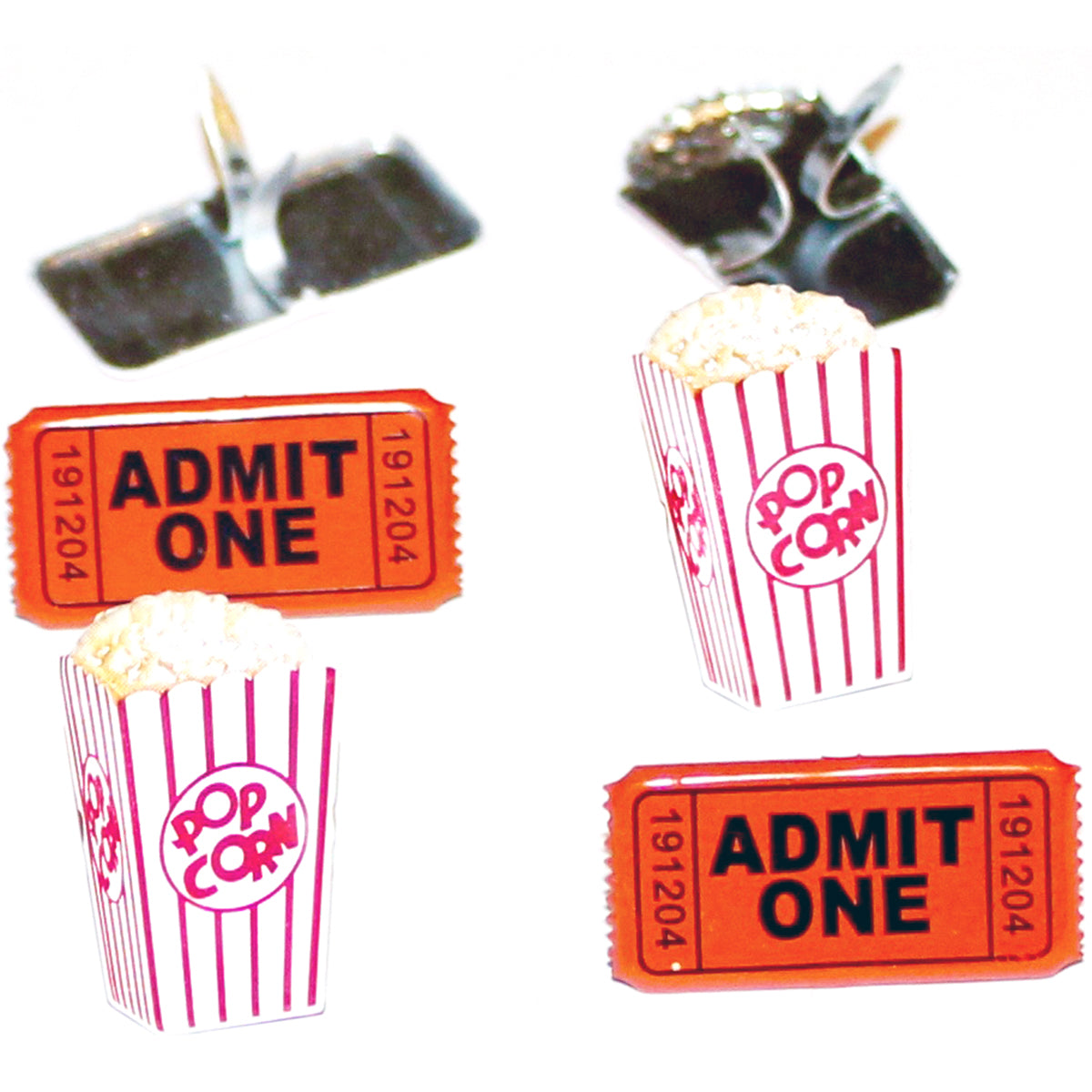 Eyelet Outlet POPCORN &amp; TICKET Brads 12pc Movie