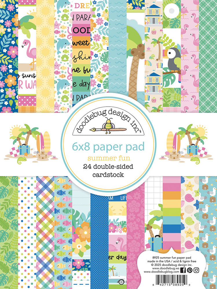 Doodlebug SUMMER FUN 6X8 Paper Pad 24pc