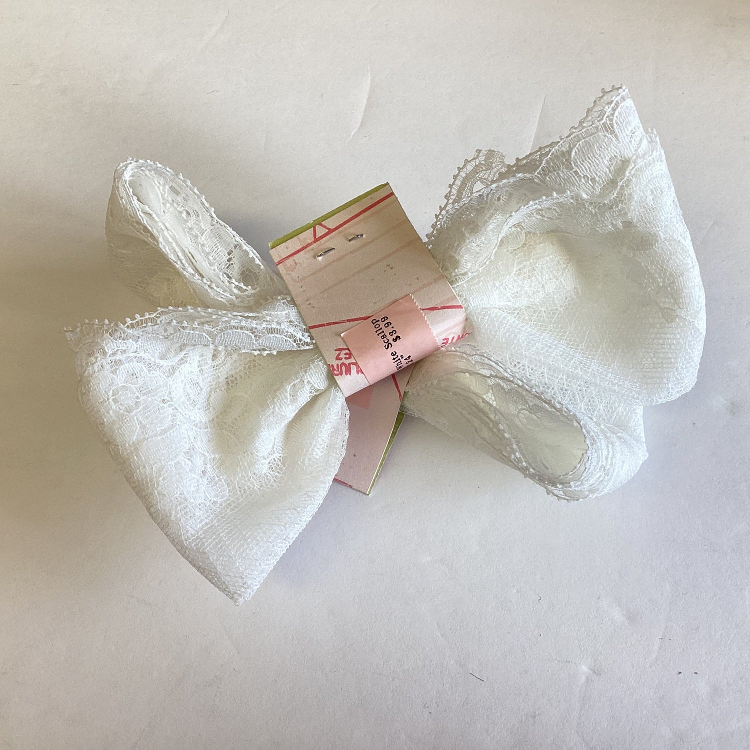 Scrapbooksrus Vintage WIDE WHITE SCALLOP LACE Ribbon Trim 5”X24”