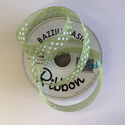 Bazzill Basics SHEER DOT RIBBON 5/8” 1 Yard