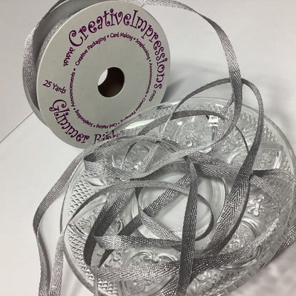 Creative Impressions 1/4” GLIMMER RIBBON 1 yard yd