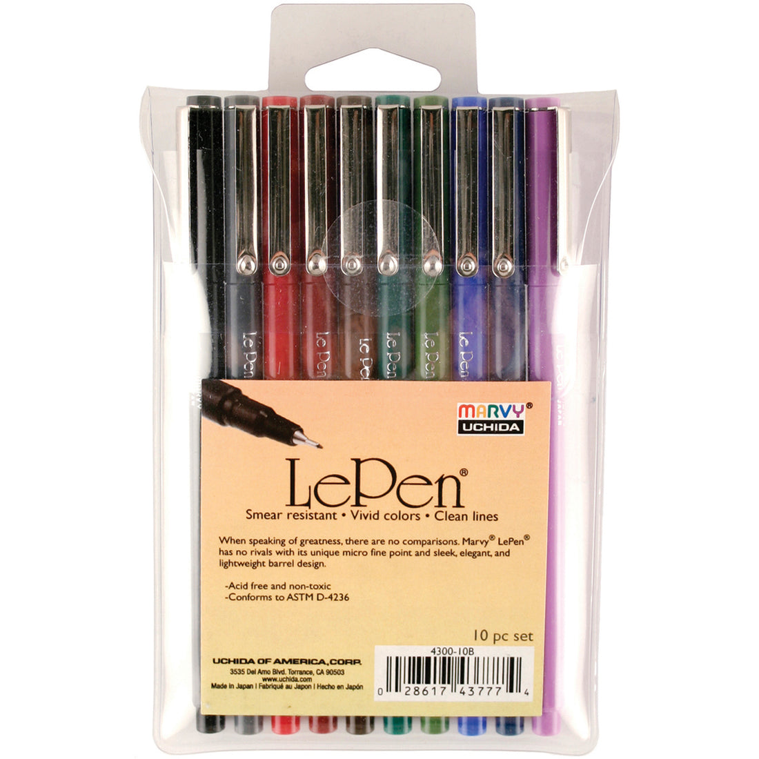 Marvy Uchida LePEN DARK COLORS SET Journaling Pens 10pc