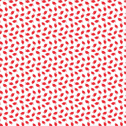 Scrapbook Customs GRADUATE WORDS &amp; CAPS 12&quot;X12&quot; Scrapbook Paper