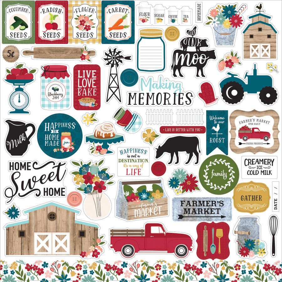 Echo Park FARMER’S MARKET 12&quot;X12&quot; Element Stickers