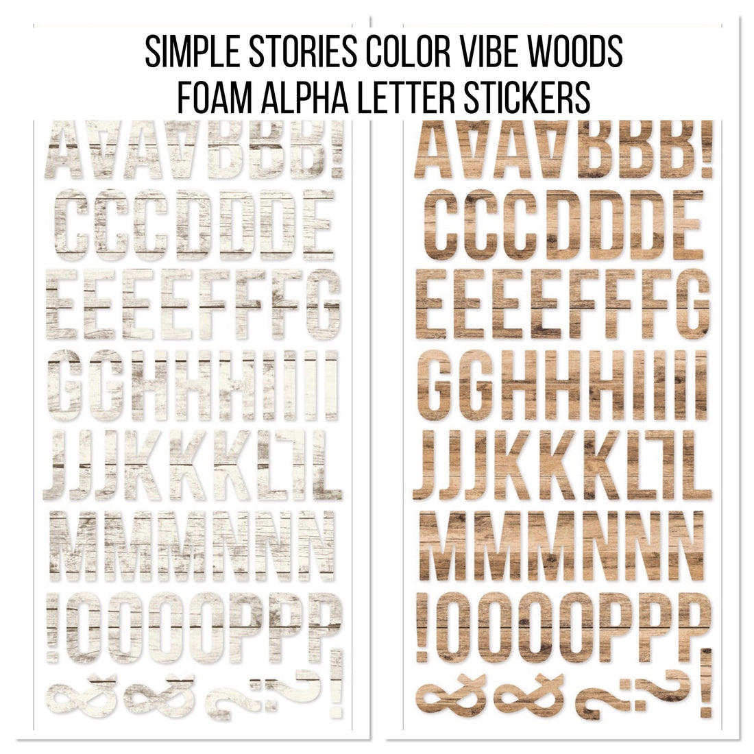 Simple Stories COLOR VIBE WOODS Foam Alpha Letter Stickers
