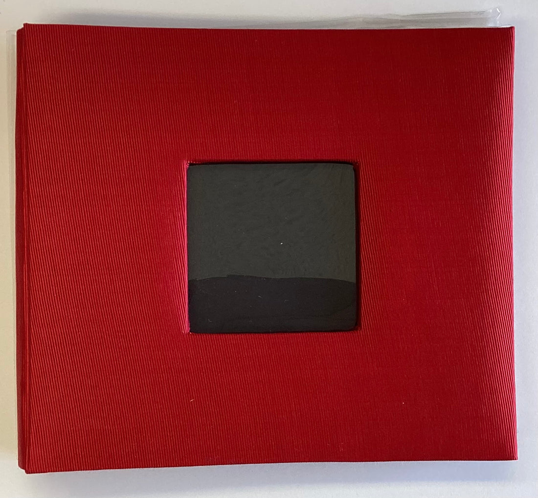 Postbound Album RED FABRIC Frame 8&quot;X8&quot; Scrapbook Memory