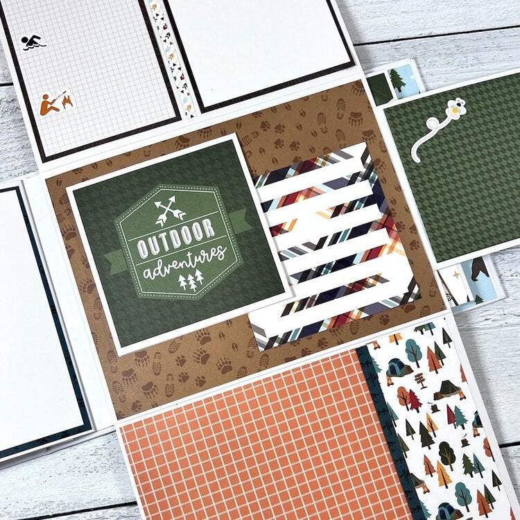 Echo Park Into The Wild SETTING UP CAMP 12”X12” Scrapbook Paper