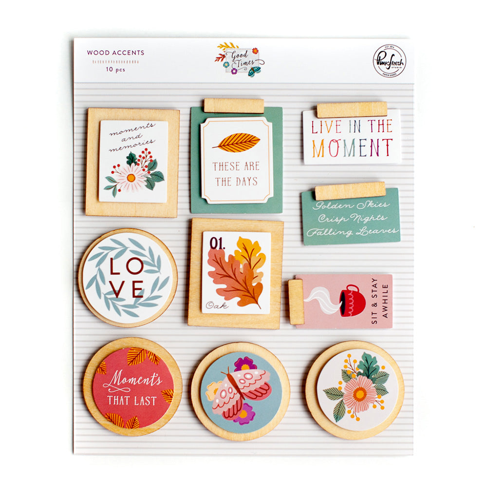 Pinkfresh Studio Good Times WOOD ACCENTS 10pc