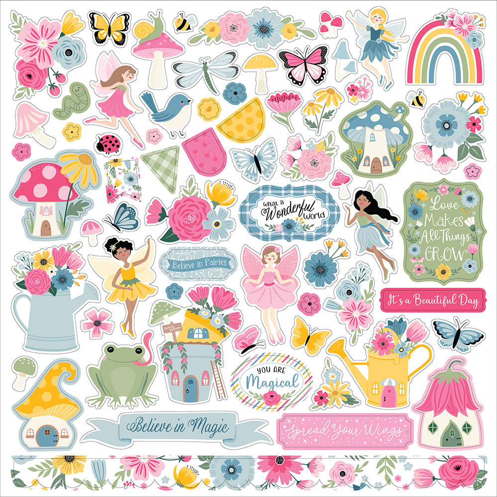 Echo Park FAIRY GARDEN 12&quot;X12&quot; Sticker Sheet