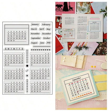 Small Stamps MINI CALENDAR Clear Stamps 27pc